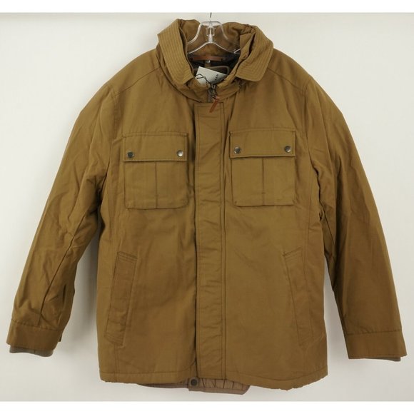 New Cole Haan 3-in-1 Oxford Mens XL Brown Military Utility Shearling Jacket - Picture 1 of 12